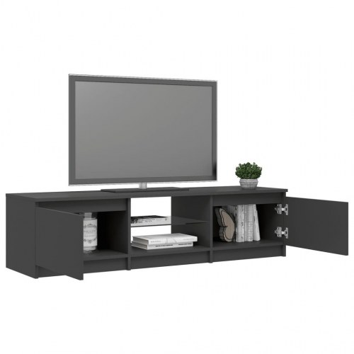 Tv-bord med LED-lys 140x40x36 cm grå