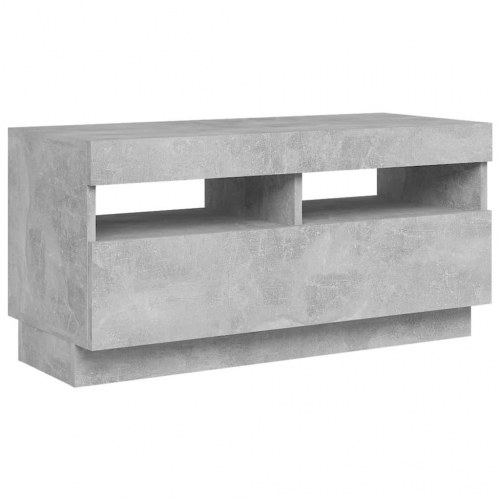 Tv-bord med LED-lys - 80×35×40 cm, betongrå