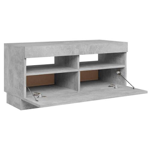 Tv-bord med LED-lys 80x35x40 cm betongrå