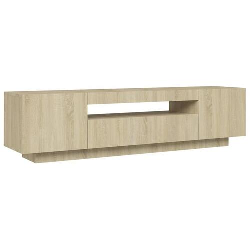 Tv-bord med LED-lys 160x35x40 cm sonoma-eg