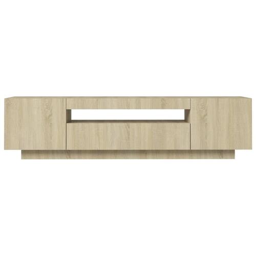 Tv-bord med LED-lys 160x35x40 cm sonoma-eg