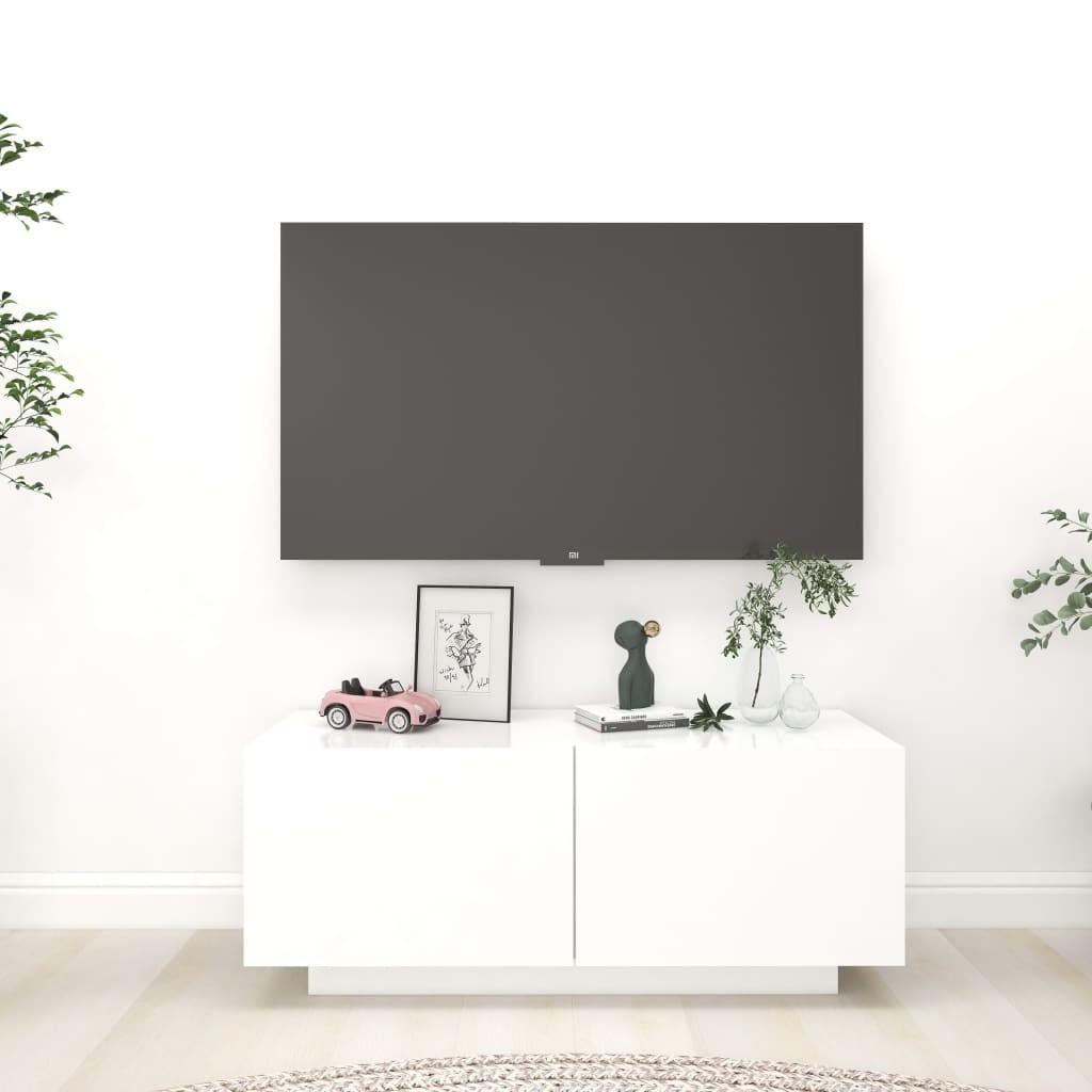 Tv-bord 100x35x40 cm konstrueret træ hvid