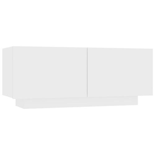 Tv-bord 100x35x40 cm konstrueret træ hvid