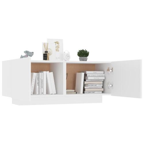 Tv-bord 100x35x40 cm konstrueret træ hvid