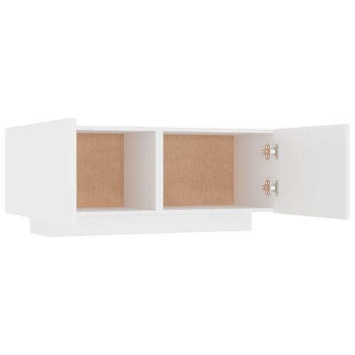 Tv-bord 100x35x40 cm konstrueret træ hvid