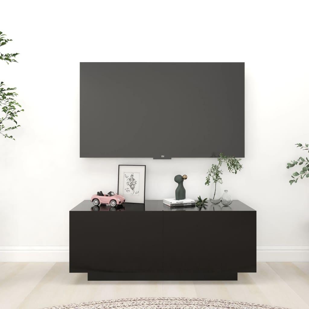 Tv-bord 100x35x40 cm konstrueret træ sort