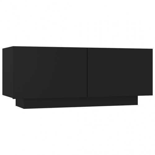 Tv-bord 100x35x40 cm konstrueret træ sort