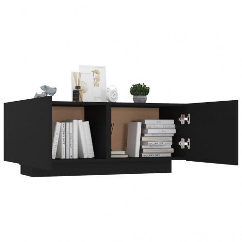 Tv-bord 100x35x40 cm konstrueret træ sort