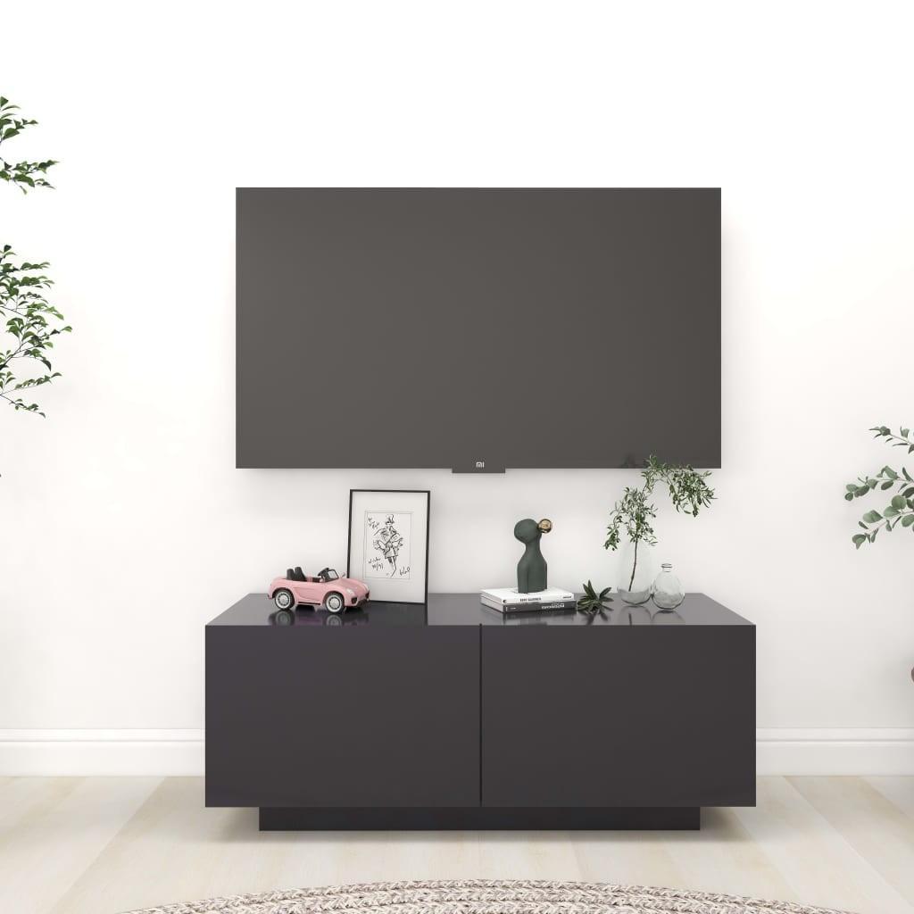 Tv-bord 100x35x40 cm konstrueret træ grå