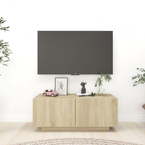 Tv-bord 100×35×40 cm i konstrueret træ - sonoma eg