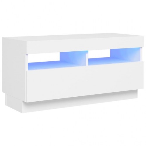 Tv-skab med LED-lys 80×35×40 cm - hvid