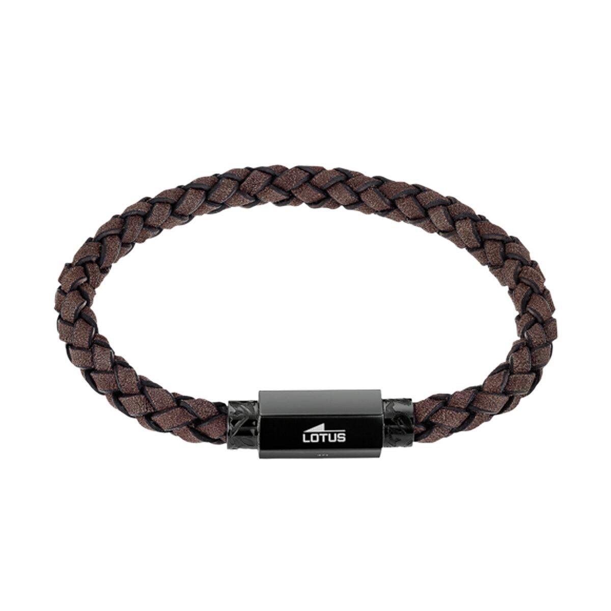 Lotus LS2381-2/2 herrearmbånd - flettet læderlook