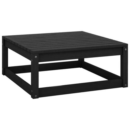 Haveskammel 70x70x30 cm massivt fyrretræ sort