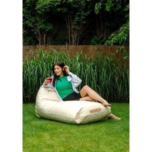 GO GIFT sækkestol/puf XXL - Beige Oxford, vandafvisende