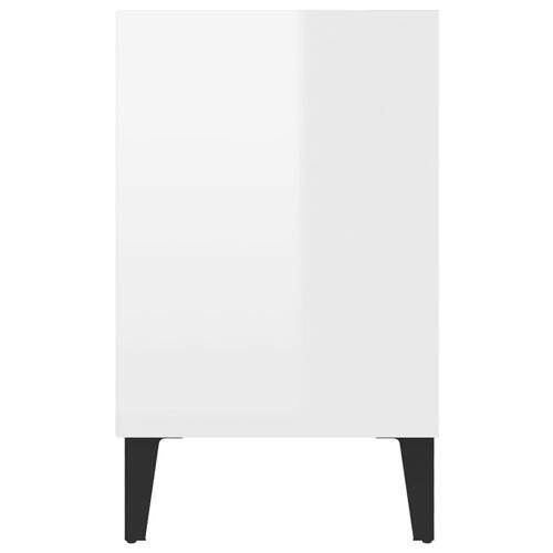 Tv-skab med metalben 103,5x30x50 cm hvid højglans