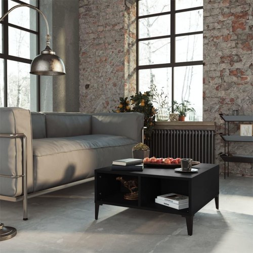 Sofabord 60x60x30 cm konstrueret træ sort