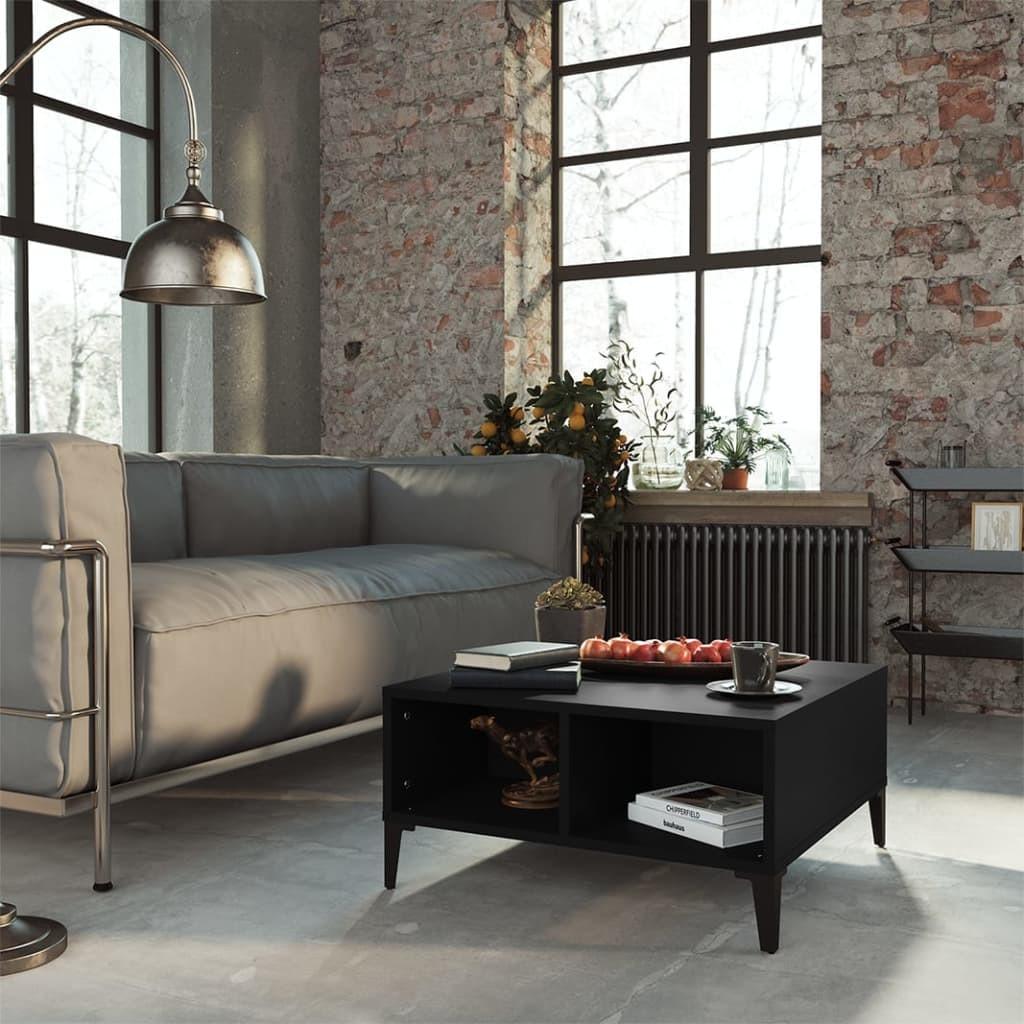 Sofabord 60x60x30 cm konstrueret træ sort