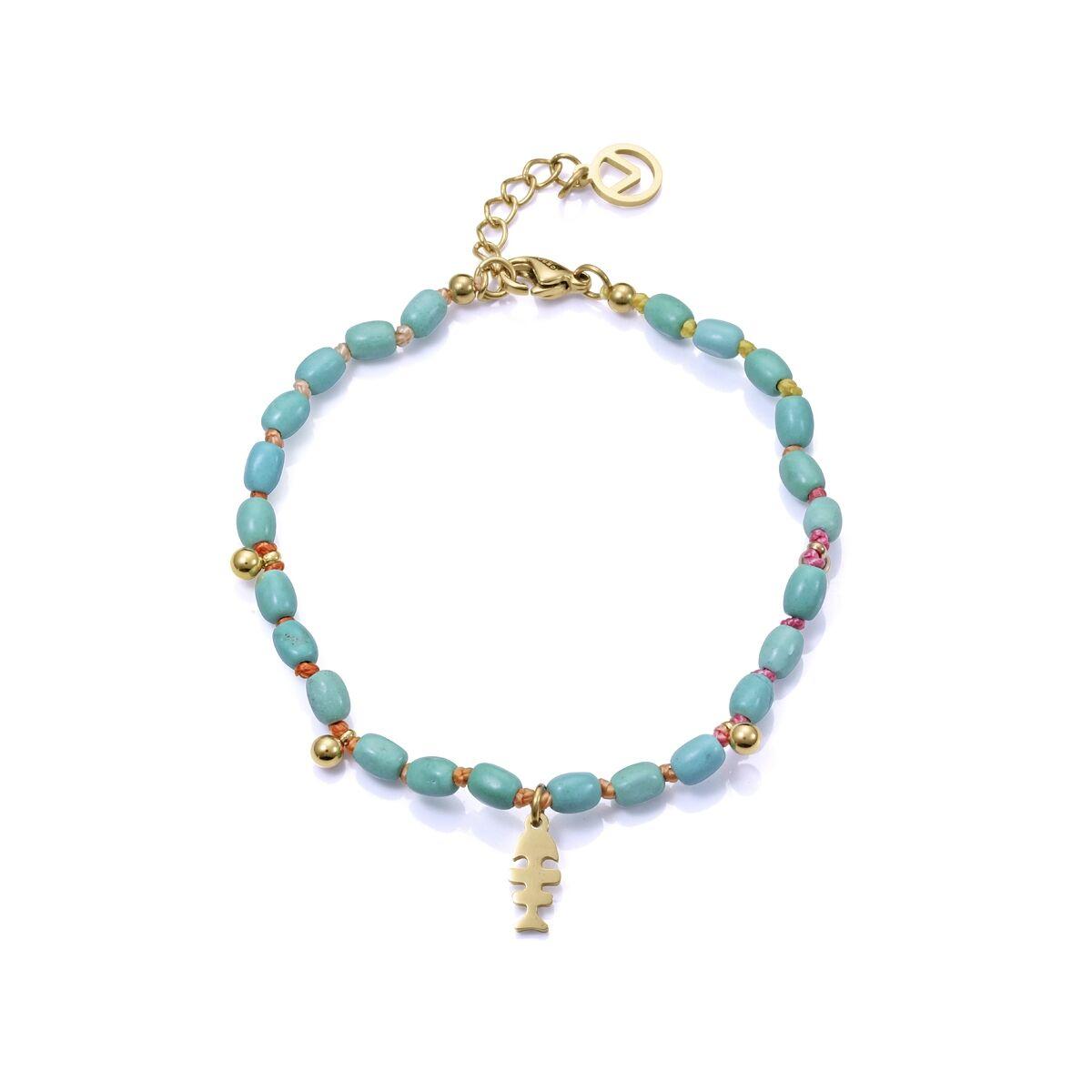 Armbånd til kvinder - gylden/blå, sterling sølv 925 (14168P01014)