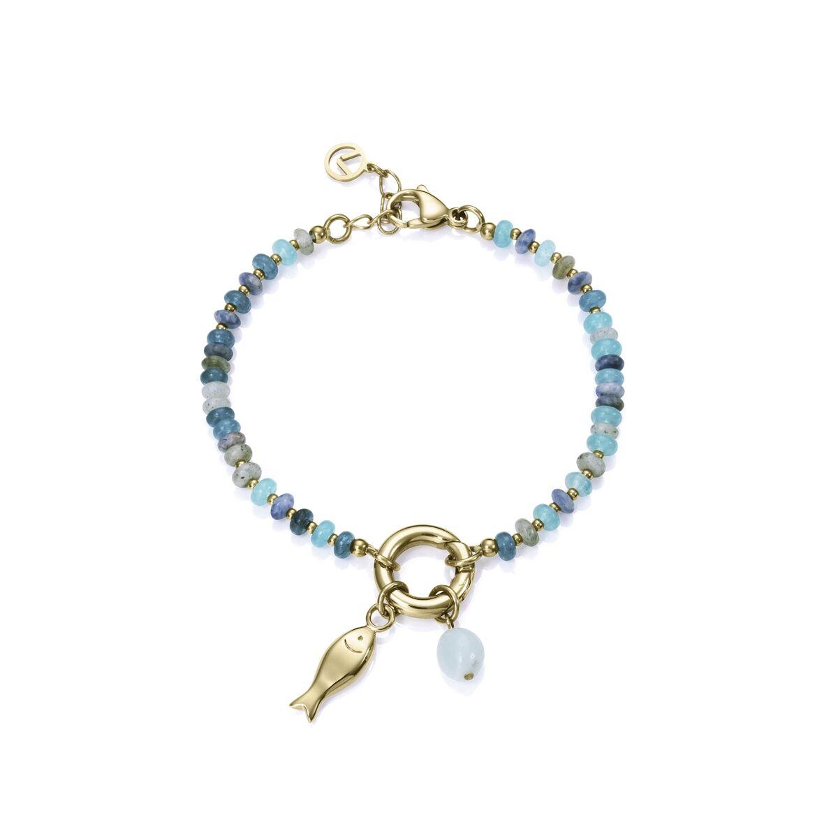 Armbånd til kvinder 14152P01019 - gylden/blå, 925 sterling sølv