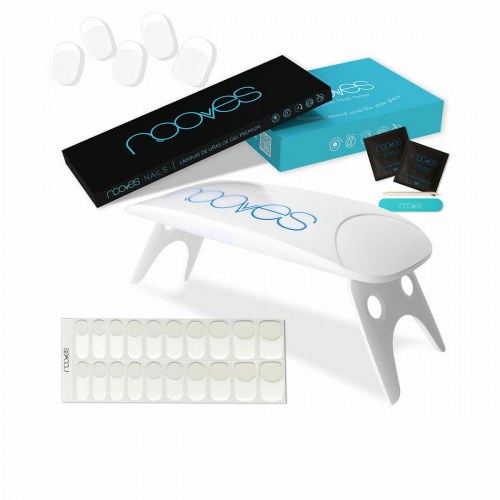 Nooves Premium kit til fransk manicure - gel-folier + UV/LED-lampe, 5 dele