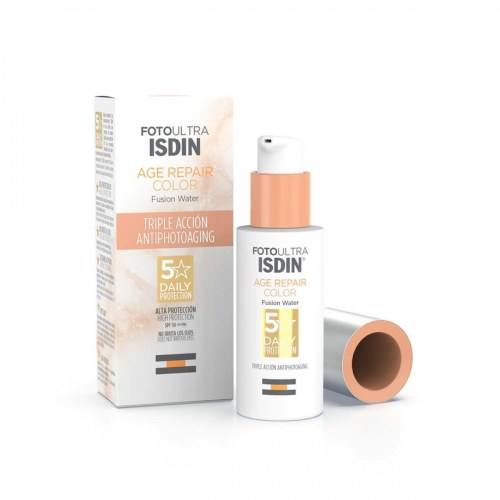 Solcreme SPF 50 med farve Isdin Fusion Water Magic Repair 50 ml