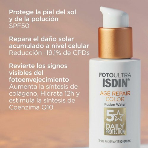 Solcreme SPF 50 med farve Isdin Fusion Water Magic Repair 50 ml