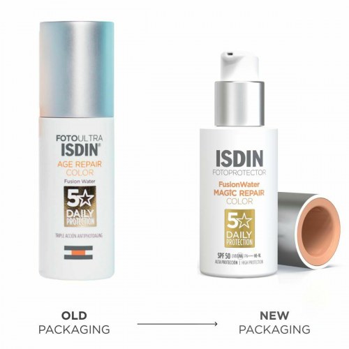Solcreme SPF 50 med farve Isdin Fusion Water Magic Repair 50 ml