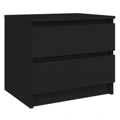 Sengeborde 2 stk. 50x39x43,5 cm konstrueret træ sort