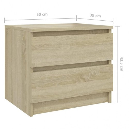 Sengeborde 2 stk. - 50 × 39 × 43,5 cm i konstrueret træ, sonoma-eg