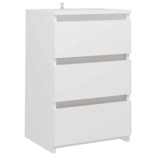 Sengeborde med 3 skuffer - 2 stk., hvid, 40×35×62,5 cm