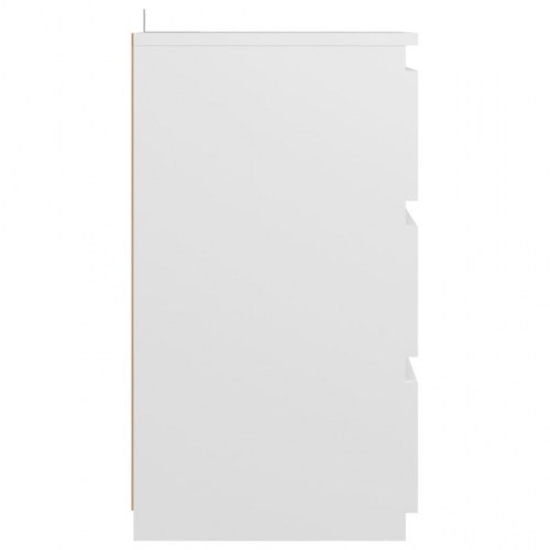 Sengeborde med 3 skuffer - 2 stk., hvid, 40×35×62,5 cm