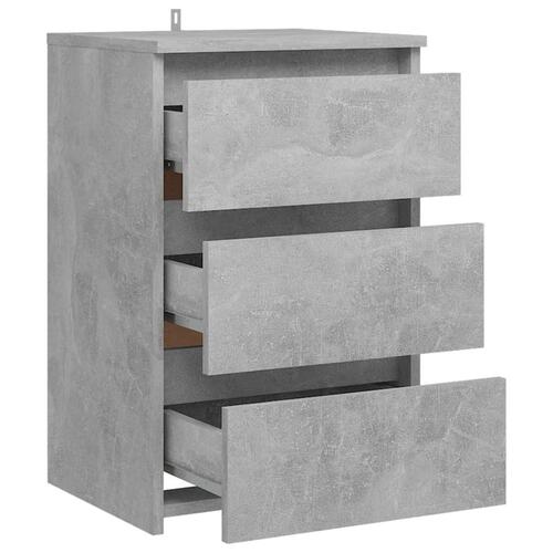 Natborde 2 stk. 40x35x62,5 cm spånplader betongrå