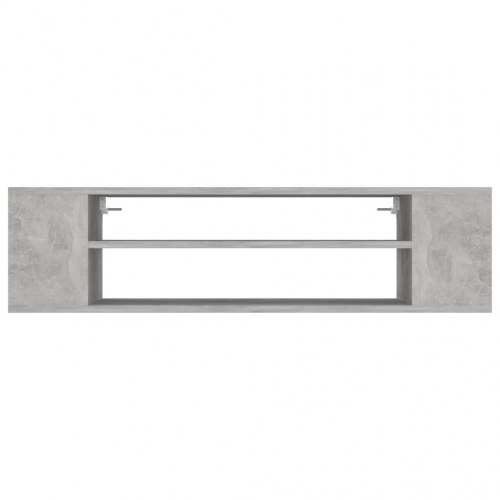 Væghængt tv-bord 100x30x26,5 cm konstrueret træ betongrå