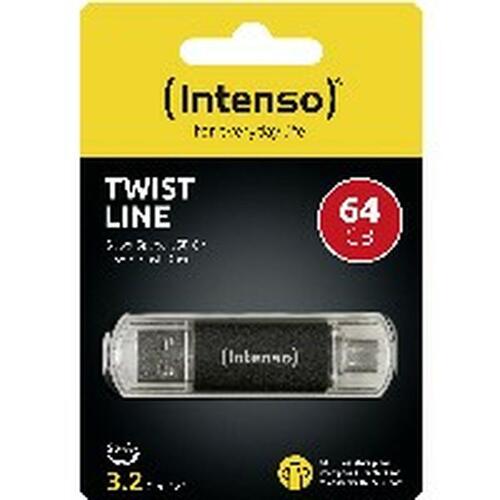 INTENSO Twist Line USB-stik 64 GB - antracit