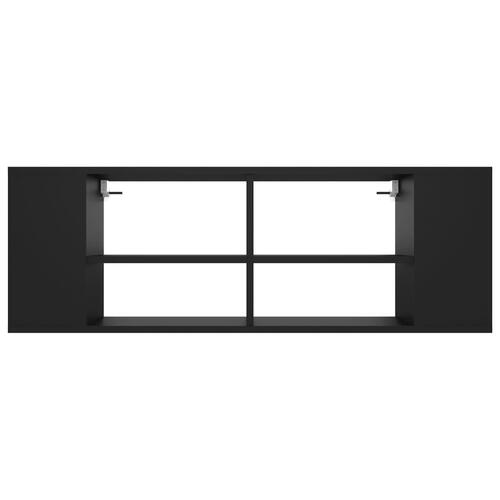 Væghængt tv-bord 102x35x35 cm konstrueret træ sort