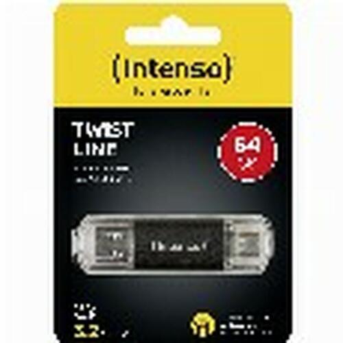 INTENSO Twist Line USB-stik 64 GB - antracit