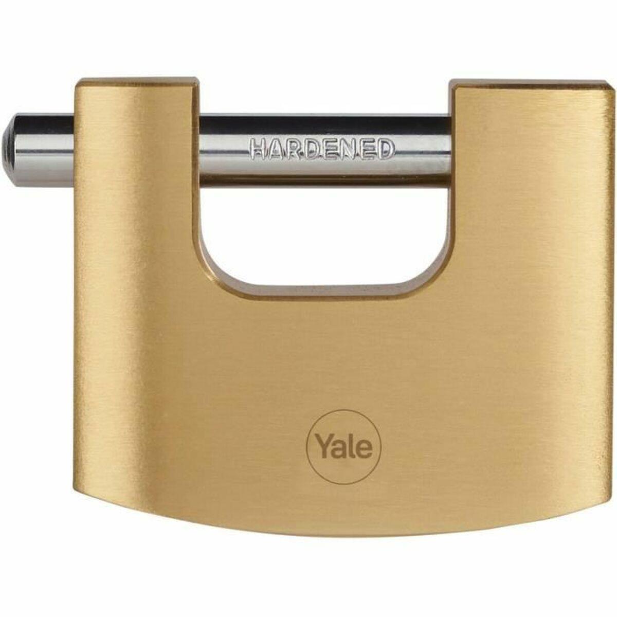 Hængelås med nøgle Yale - rektangulær, gylden