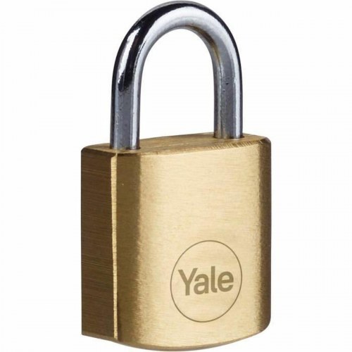 Hængelås med nøgle Yale - stål, gylden, 4 stk.