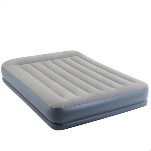 Intex oppustelig madras - Queen size, grå, 152 × 203 × 30 cm med elektrisk pumpe