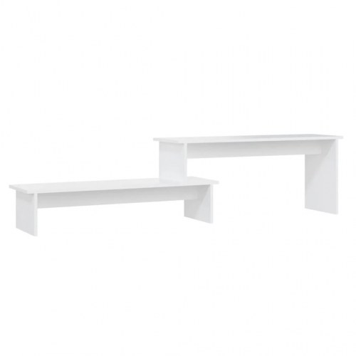 Tv-bord i hvidt konstrueret træ - 180 × 30 × 43 cm, justerbar længde