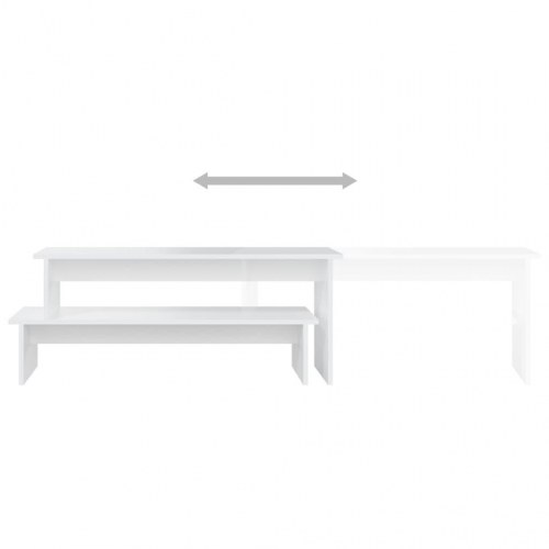 Tv-bord i hvidt konstrueret træ - 180 × 30 × 43 cm, justerbar længde