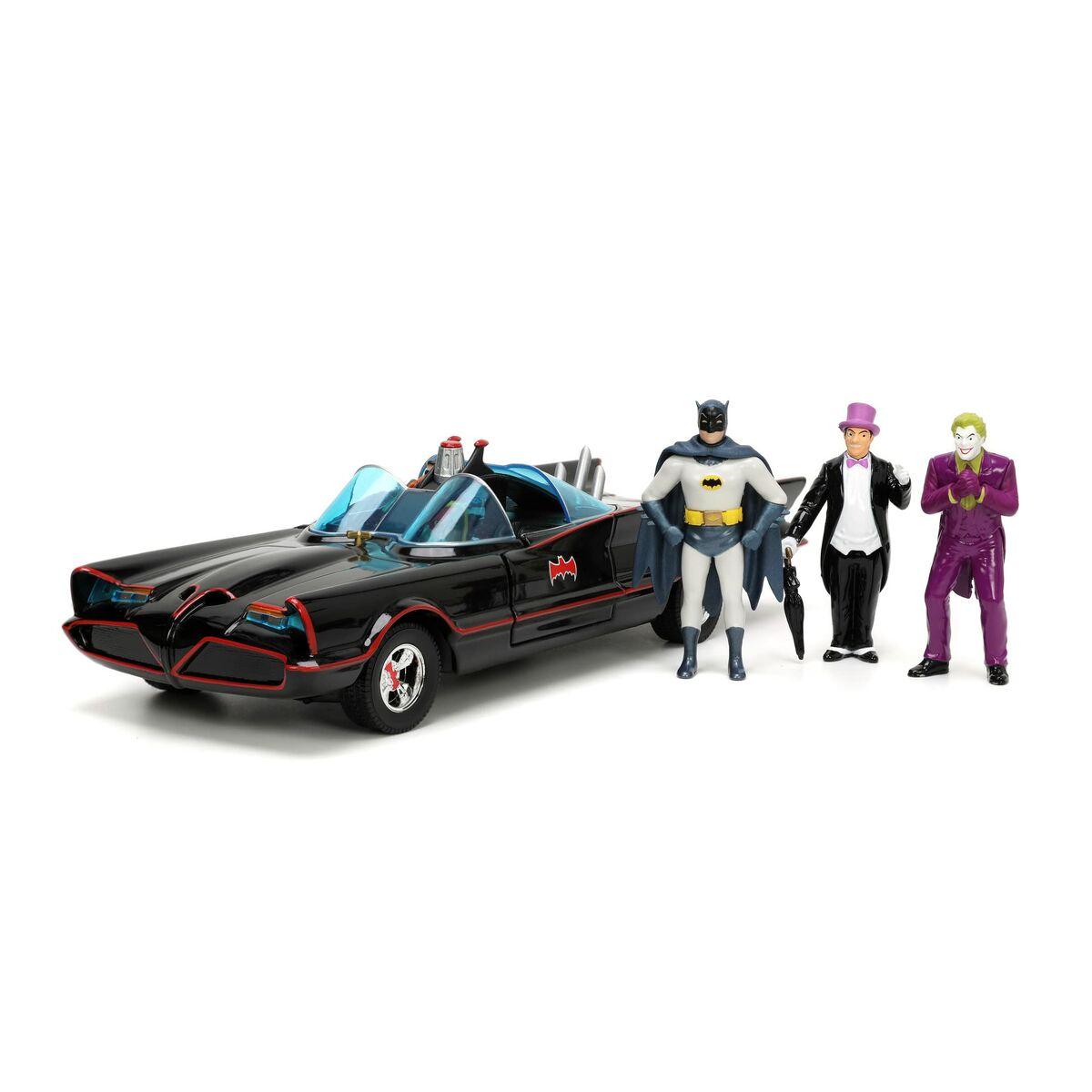 Batman Batmobil 1966 Classic 1:24 - bilmodel 19 cm med 4 figurer