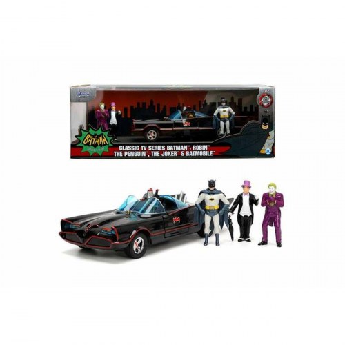 Batman Batmobil 1966 Classic 1:24 - bilmodel 19 cm med 4 figurer