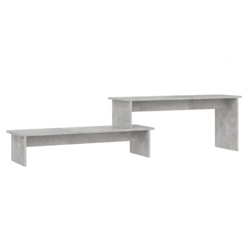 Tv-bord i konstrueret træ 180×30×43 cm - betongrå, justerbar tophylde