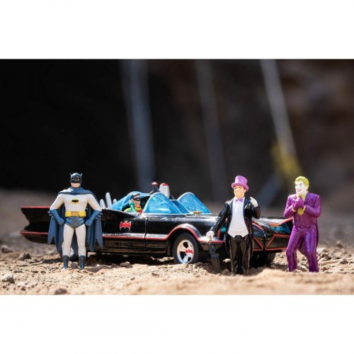 Batman Batmobil 1966 Classic 1:24 - bilmodel 19 cm med 4 figurer