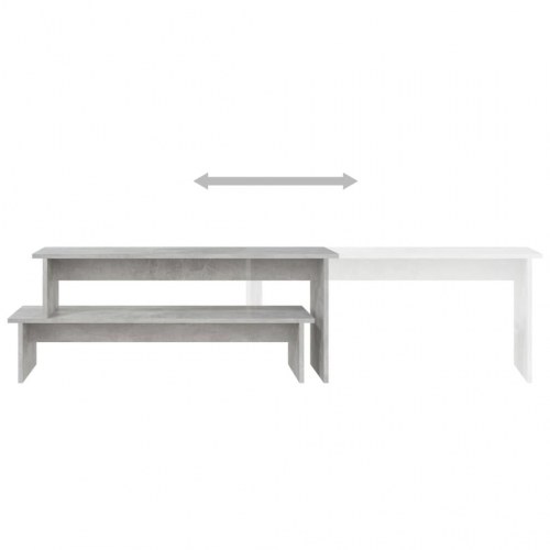 Tv-bord i konstrueret træ 180×30×43 cm - betongrå, justerbar tophylde