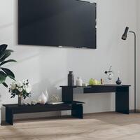 Tv-bord 180x30x43 cm konstrueret træ sort højglans