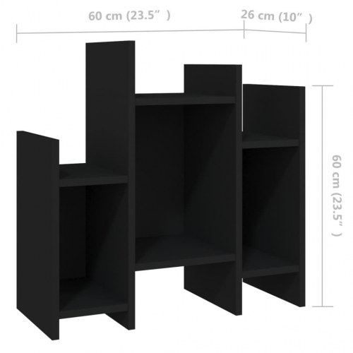 Sideskab 60x26x60 cm konstrueret træ sort