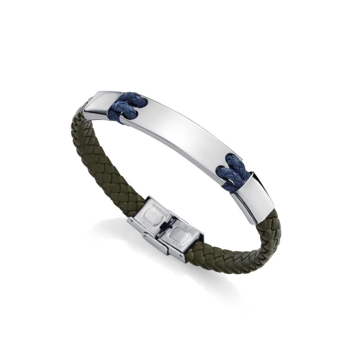 Armbånd til mænd - flettet design med stålplade