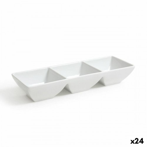 Serveringsfad med 3 rum - Jimena 27 × 9,3 × 4,7 cm (24 stk.)